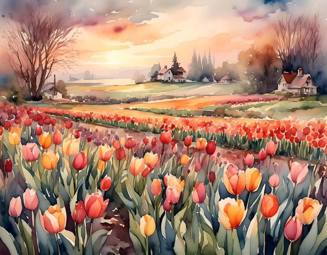 ai generated, tulips, field-8664407.jpg